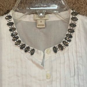 J. Crew Embellished Neck Top